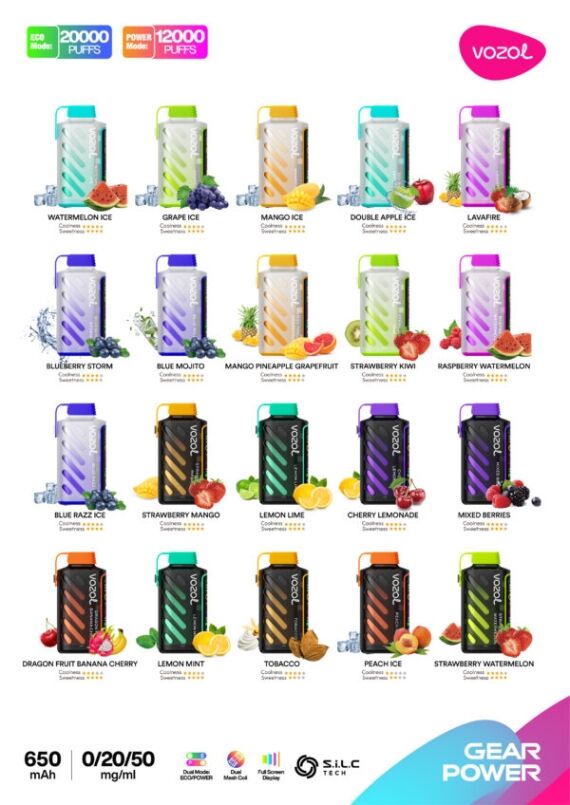 Vozol Gear Power 20000 Puffs Disposable Vape
